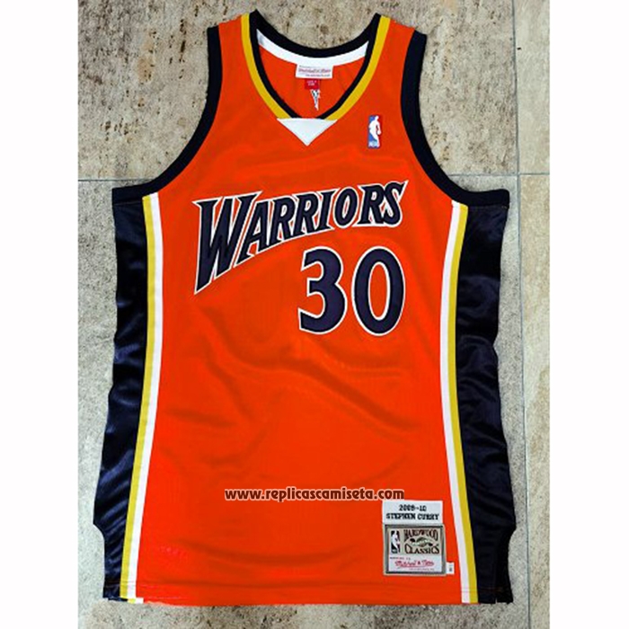 Camiseta Golden State Warriors Stephen Curry #30 Mitchell & Ness 2009-10 Naranja